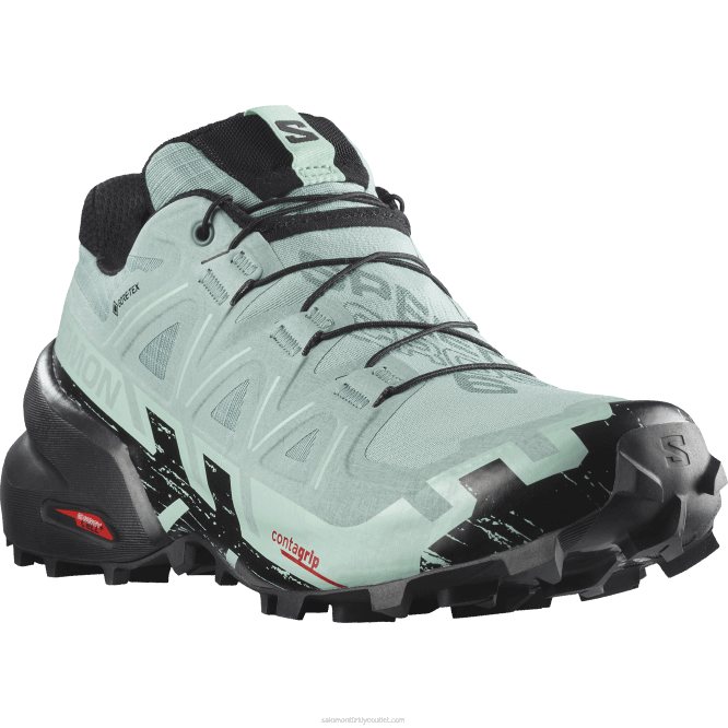 SalomonLF4H1517 Kadın arazi koşu ayakkabısı - speedcross 6 gore-tex akifer/siyah/yucca