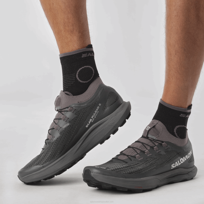 SalomonLF4H1518 Kadın arazi koşu ayakkabısı - s/lab pulsar 2 yumuşak zemin sessiz gölge/mıknatıs/siyah