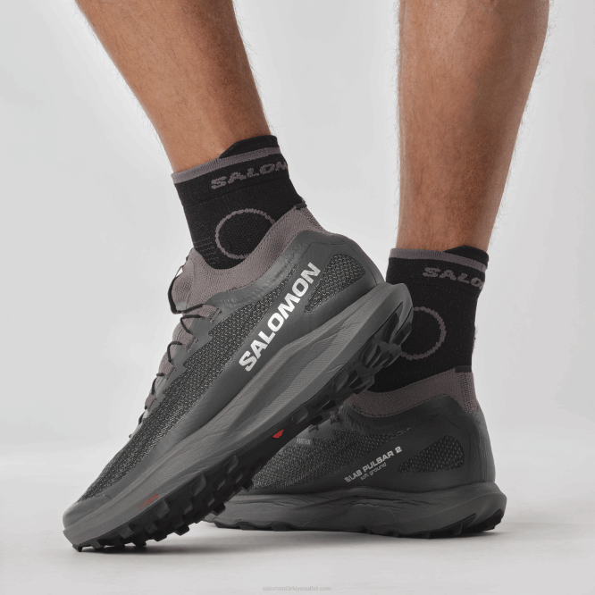 SalomonLF4H1518 Kadın arazi koşu ayakkabısı - s/lab pulsar 2 yumuşak zemin sessiz gölge/mıknatıs/siyah