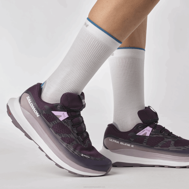 SalomonLF4H1520 Kadın arazi koşu ayakkabısı - ultra glide 2 gore-tex itüzümü/beyaz/ay manzarası