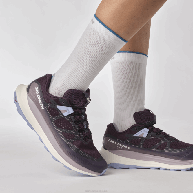 SalomonLF4H1525 Kadın arazi koşu ayakkabısı - ultra glide 2 geniş itüzümü/vanilyalı buz/huzur