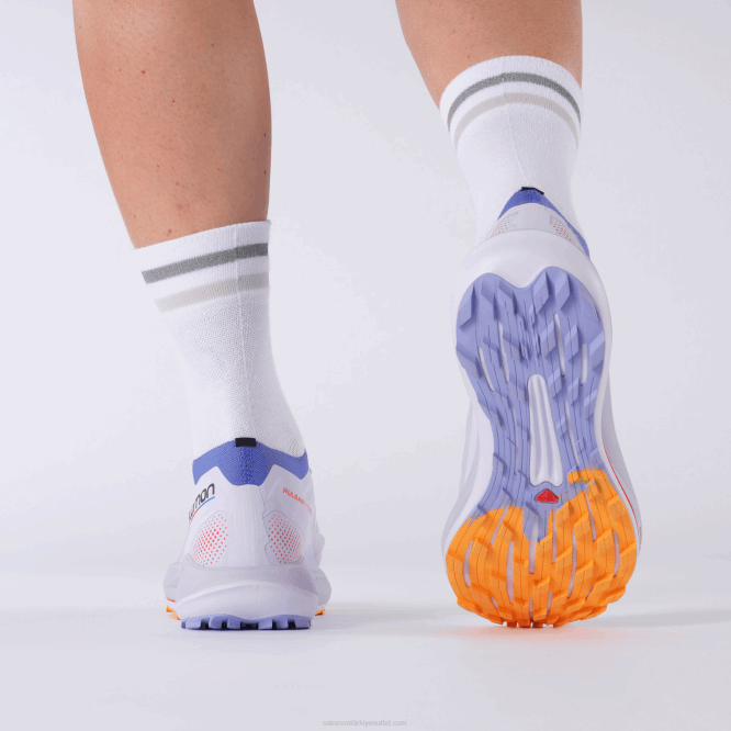 SalomonLF4H1534 kadın arazi koşu ayakkabısı - pulsar trail pro mor funda/amparo mavisi/yanan turuncu