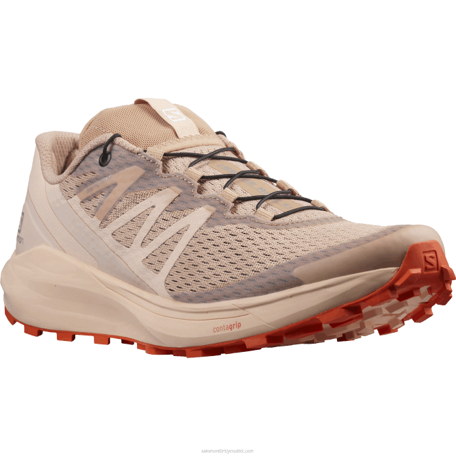 SalomonLF4H1536 Kadın arazi koşu ayakkabısı - sense ride 4 sirocco/şeftali keskin/kırmızı turuncu