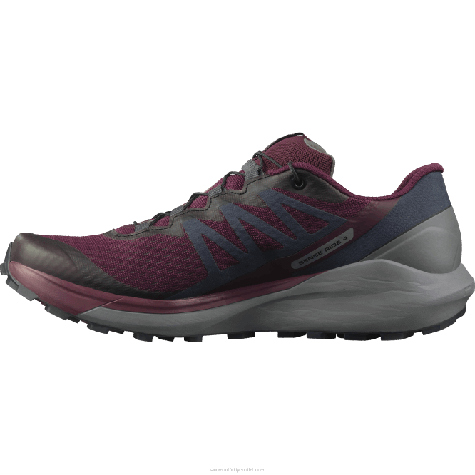 SalomonLF4H1538 Kadın arazi koşu ayakkabısı - sense ride 4 şarap tadımı/sessiz gölge/abanoz