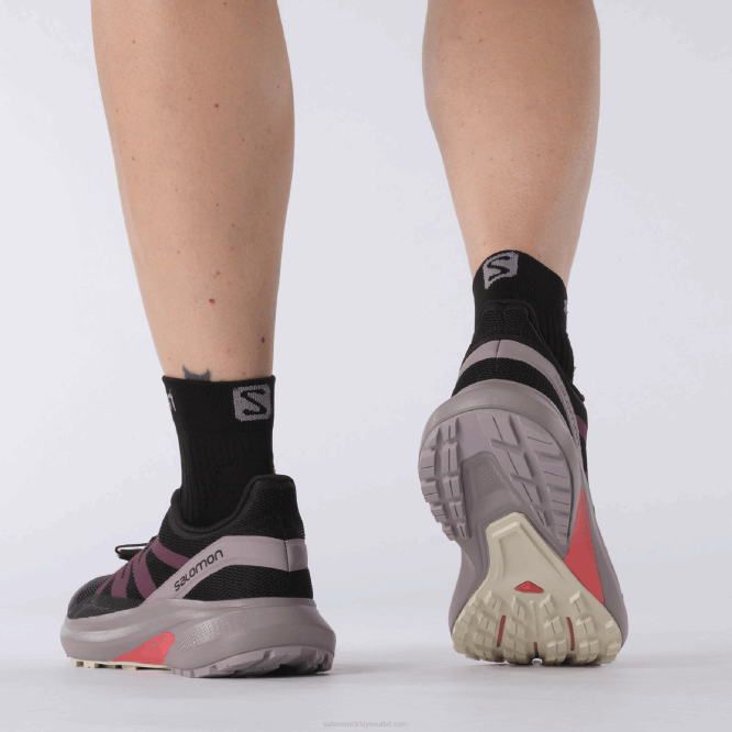 SalomonLF4H1542 kadın arazi koşu ayakkabısı - hypulse kara/bıldırcın/yağmurlu gün