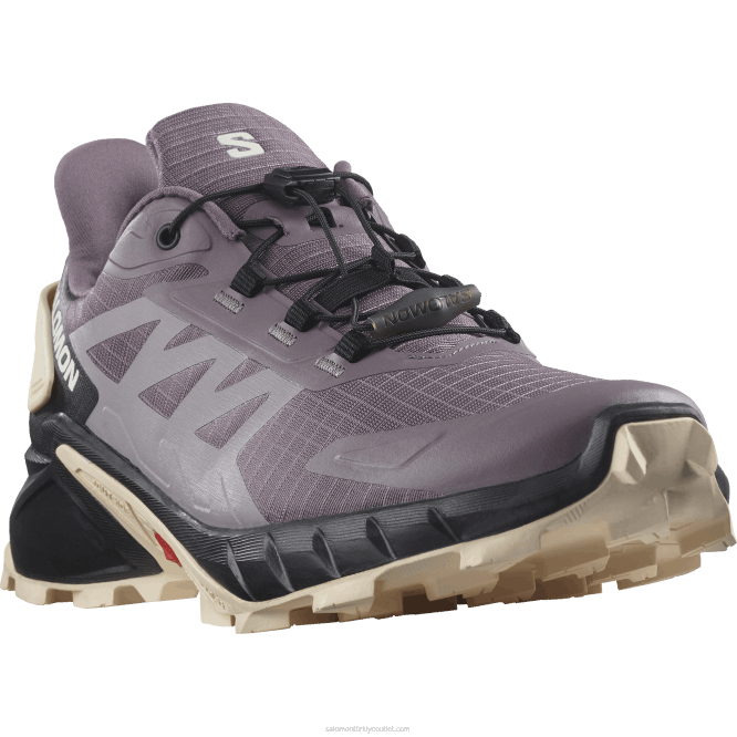 SalomonLF4H1545 Kadın arazi koşu ayakkabısı - supercross 4 ay manzarası/siyah/yumuşak şeftali