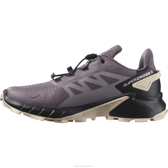 SalomonLF4H1545 Kadın arazi koşu ayakkabısı - supercross 4 ay manzarası/siyah/yumuşak şeftali