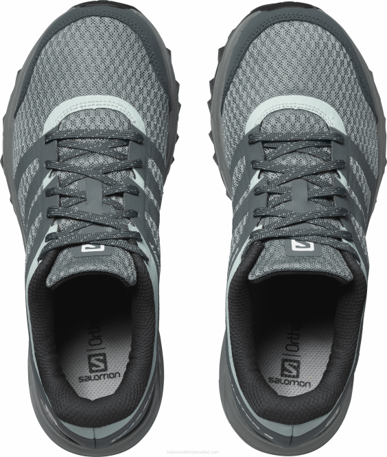 SalomonLF4H1547 kadın arazi koşu ayakkabısı - trailster 2 kurşun/fırtınalı hava/buzlu sabah