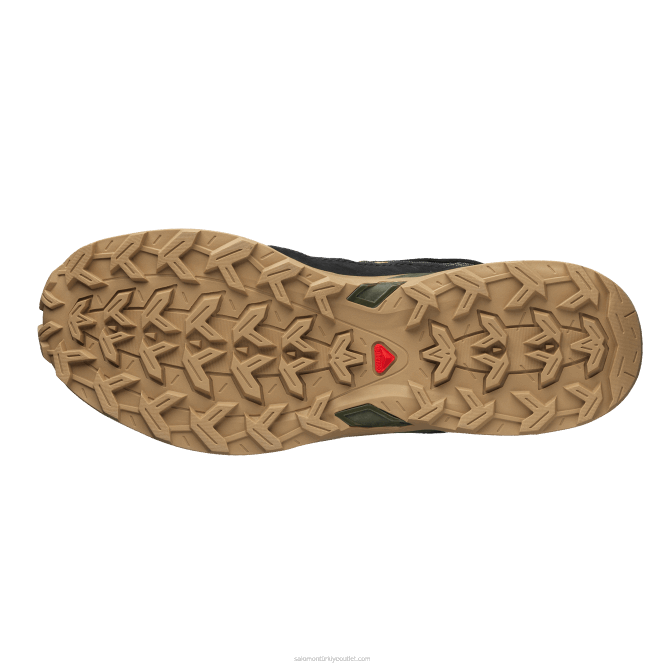 SalomonLF4H170 erkek spor ayakkabı - barınak alçak deri siyah/yosun/pırasa yeşili