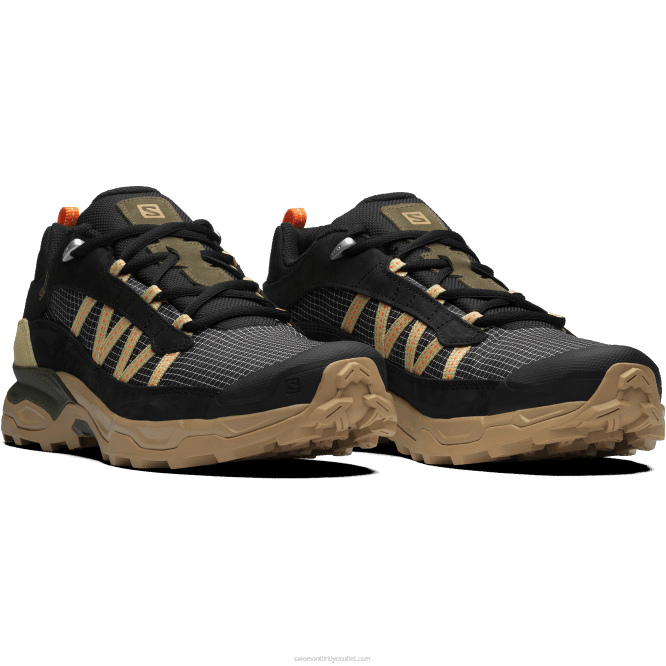 SalomonLF4H170 erkek spor ayakkabı - barınak alçak deri siyah/yosun/pırasa yeşili