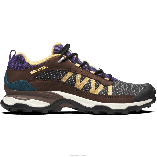 SalomonLF4H174 erkek spor ayakkabı - barınak alçak deri vanilyalı buz/çikolatalı fondan/sonbahar yaprağı