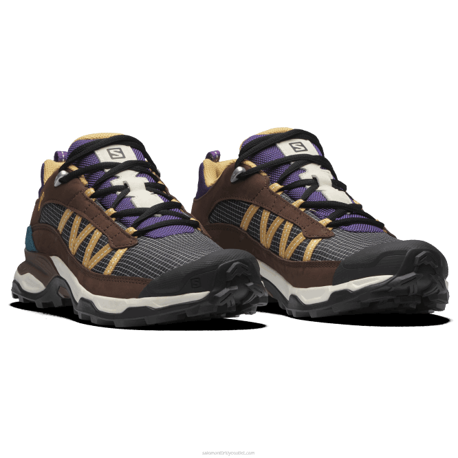 SalomonLF4H174 erkek spor ayakkabı - barınak alçak deri vanilyalı buz/çikolatalı fondan/sonbahar yaprağı