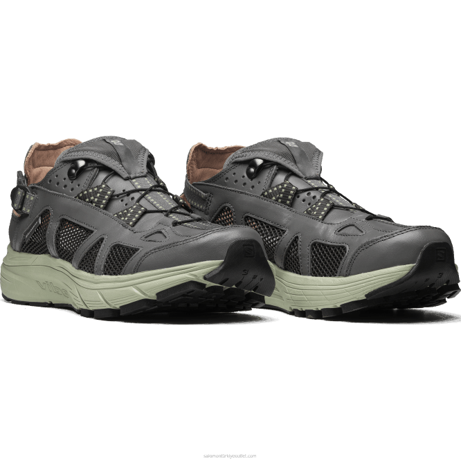 SalomonLF4H176 erkek spor ayakkabı - techsonic deri kalay/çöl adaçayı/beluga