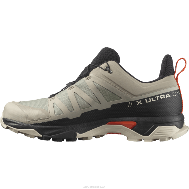 SalomonLF4H18 erkek yürüyüş ayakkabısı - x ultra 4 gore-tex eski haki/siyah/kiraz domates