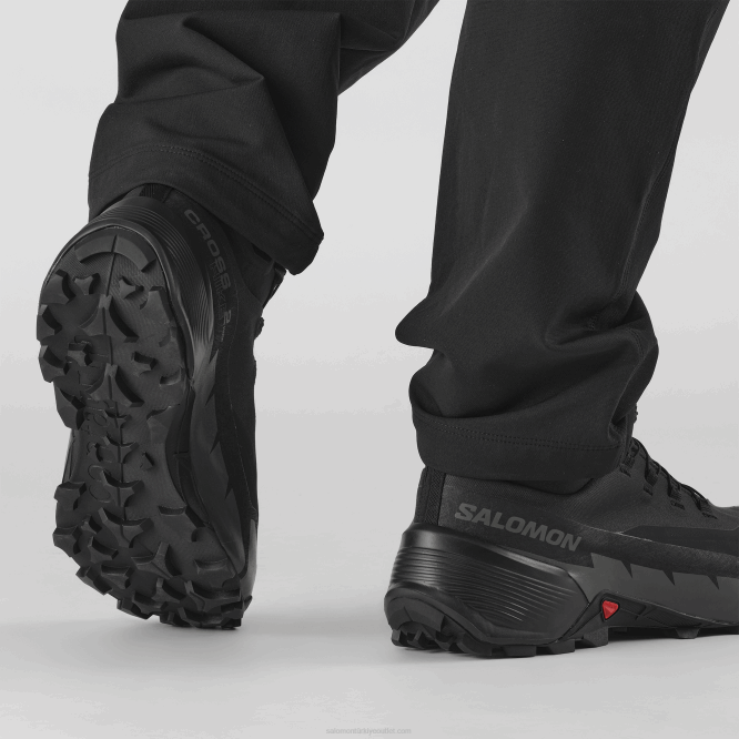 SalomonLF4H19 erkek yürüyüş botları - çapraz yürüyüş 2 orta gore-tex geniş siyah/mıknatıs