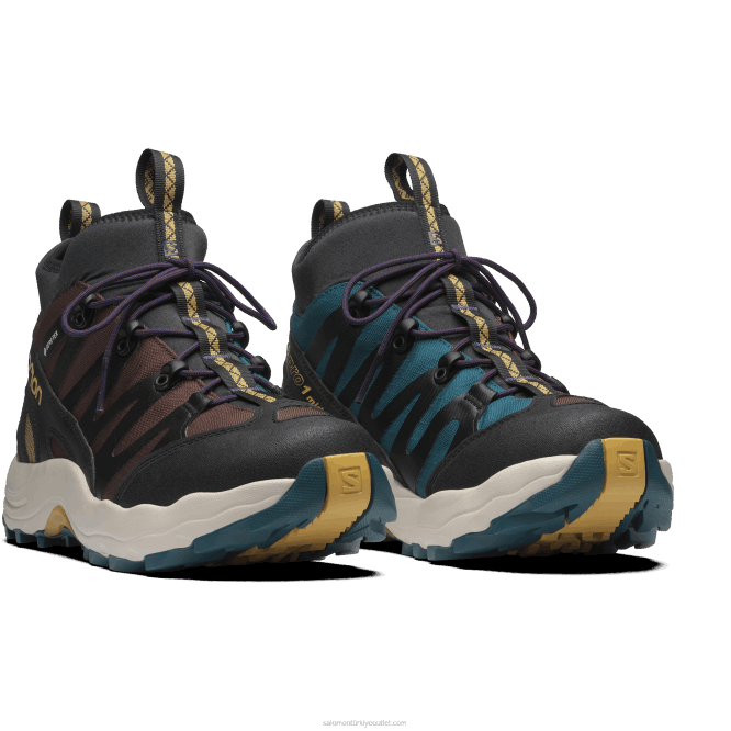 SalomonLF4H198 erkek spor ayakkabı - xa pro 1 orta gore-tex çikolatalı fondan/ok ağacı/siyah