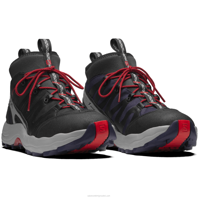 SalomonLF4H199 erkek spor ayakkabı - xa pro 1 orta gore-tex siyah/alaşım/kurt üzümü