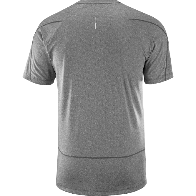 SalomonLF4H232 kısa kollu erkek tişörtü - çapraz koşu derin siyah/melanj