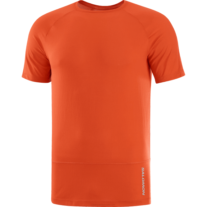 SalomonLF4H233 kısa kollu erkek tişörtü - çapraz koşu ateşli kırmızı