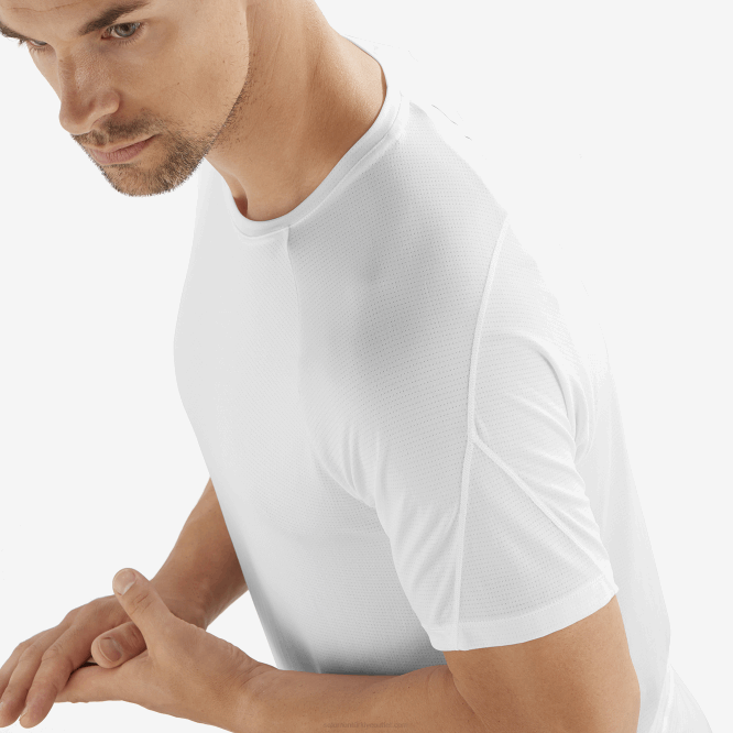 SalomonLF4H234 kısa kollu erkek tişörtü - çapraz koşu beyaz