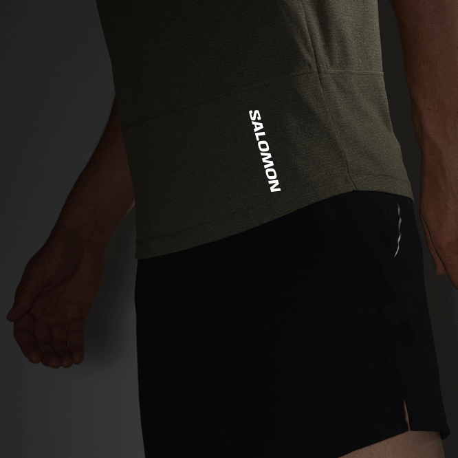 SalomonLF4H237 kısa kollu erkek tişörtü - çapraz koşu üzüm yaprağı/funda