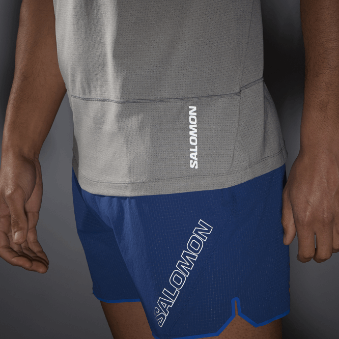 SalomonLF4H239 kısa kollu erkek tişörtü - çapraz koşu alaşım/melanj