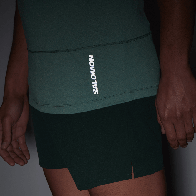 SalomonLF4H241 kısa kollu erkek tişörtü - çapraz koşu pasifik/funda