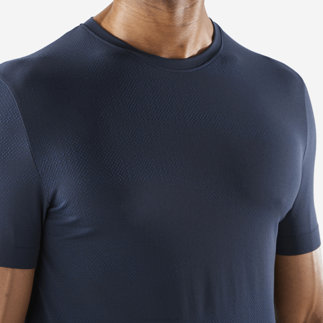 SalomonLF4H244 erkek kısa kollu tişört - temel dikişsiz lacivert iris/gece gökyüzü