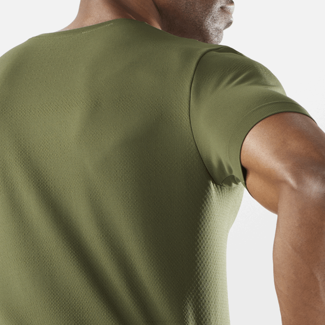 SalomonLF4H246 erkek kısa kollu tişört - temel dikişsiz üzüm yaprağı/orman gecesi