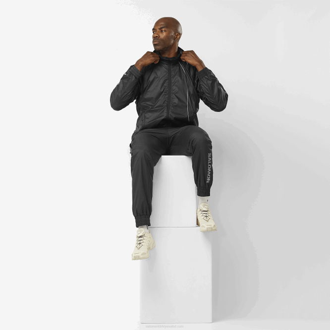 SalomonLF4H247 erkek pantolonu - donatmak koyu siyah/beyaz