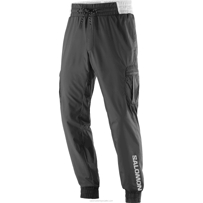 SalomonLF4H247 erkek pantolonu - donatmak koyu siyah/beyaz
