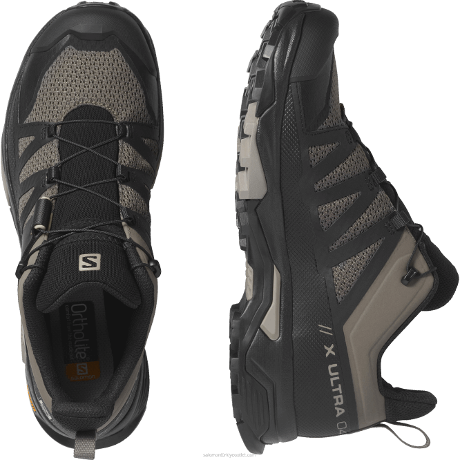 SalomonLF4H27 erkek yürüyüş ayakkabısı - x ultra 4 esnek kordon/siyah/vintage haki
