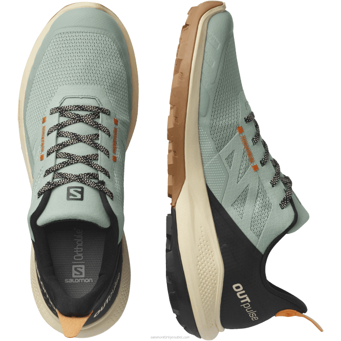 SalomonLF4H29 erkek yürüyüş ayakkabısı - outpulse ferforje/ağartılmış kum/canlı turuncu