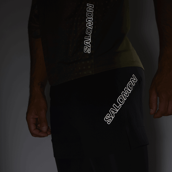 SalomonLF4H292 erkek şortu - sense aero 2\si 1 arada koyu siyah