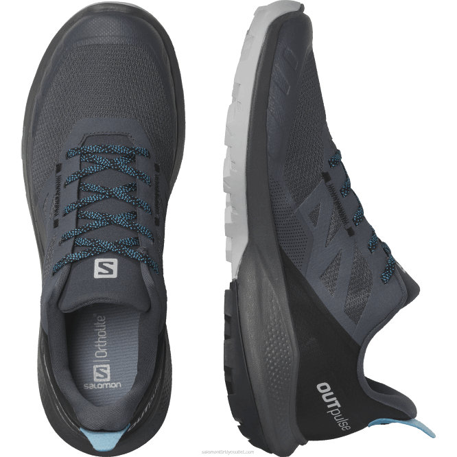 SalomonLF4H30 erkek yürüyüş ayakkabısı - outpulse abanoz/siyah/cezir mavisi
