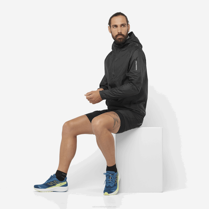 SalomonLF4H300 erkek şortu - çapraz ikiz deri siyah