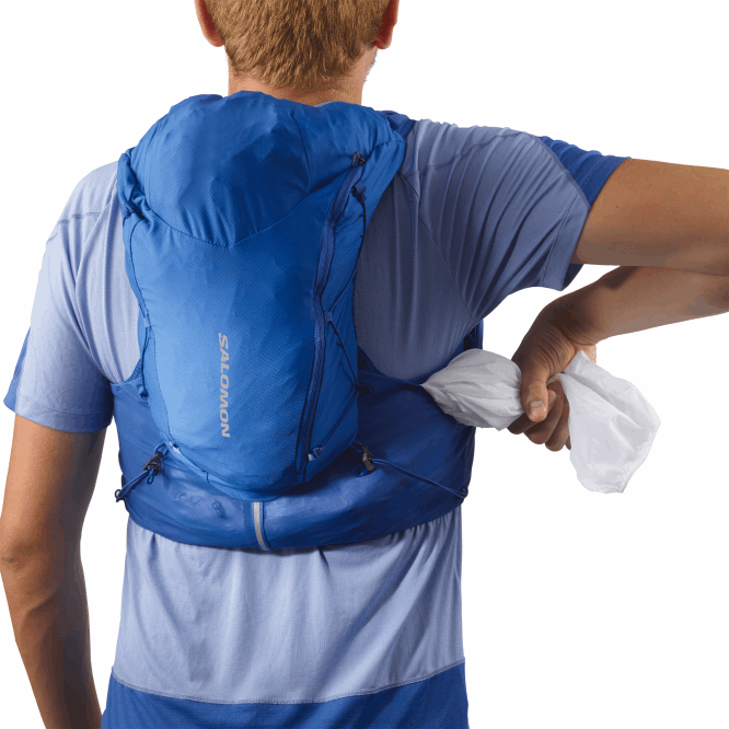 SalomonLF4H302 mataralı erkek koşu yeleği - adv skin 12 deniz mavisi/abanoz/beyaz