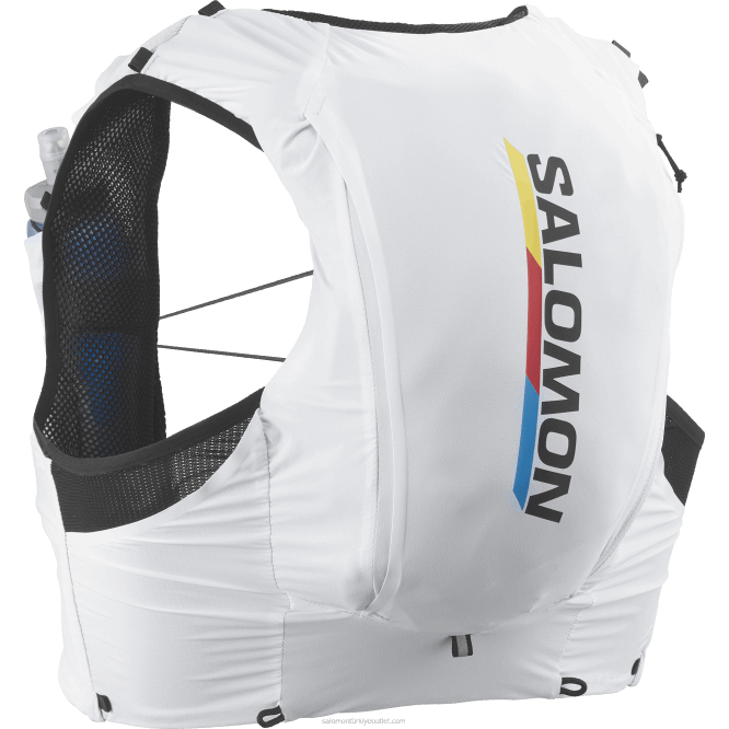 SalomonLF4H314 mataralı erkek koşu yeleği - sense pro 10 yarış bayrağı siyah beyaz