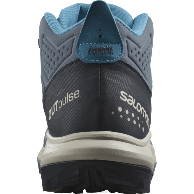 SalomonLF4H32 erkek yürüyüş botları - outpulse mid gore-tex çin mavisi/karbon/ay taşı