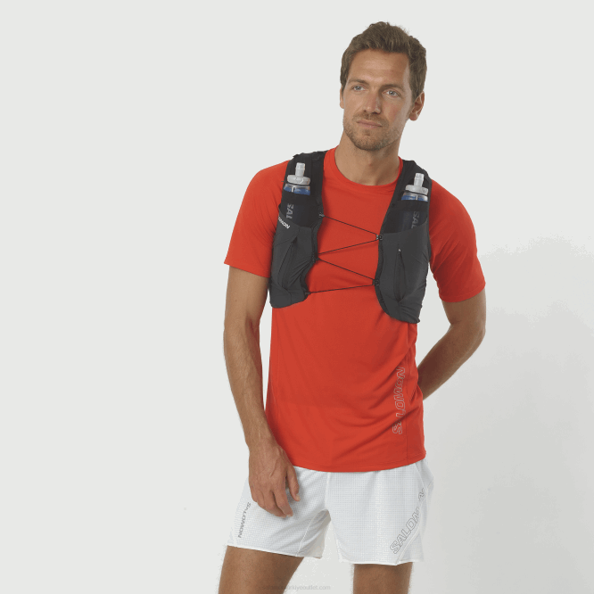 SalomonLF4H341 mataralı erkek koşu yeleği - sense pro 10 siyah/abanoz