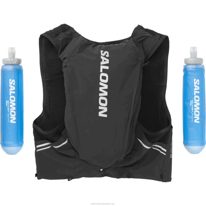 SalomonLF4H341 mataralı erkek koşu yeleği - sense pro 10 siyah/abanoz