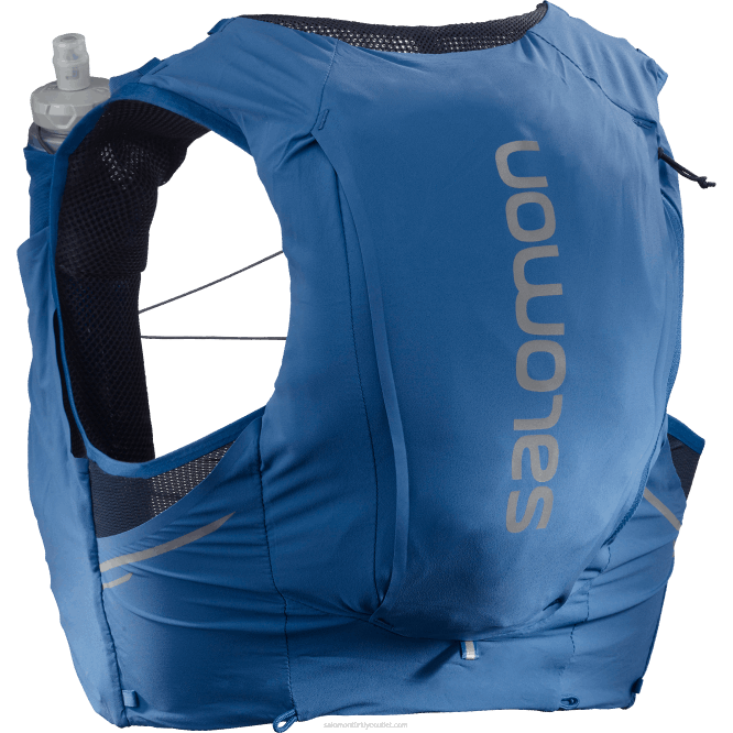 SalomonLF4H343 mataralı erkek koşu yeleği - sense pro 10 deniz mavisi/abanoz/ruh hali indigo