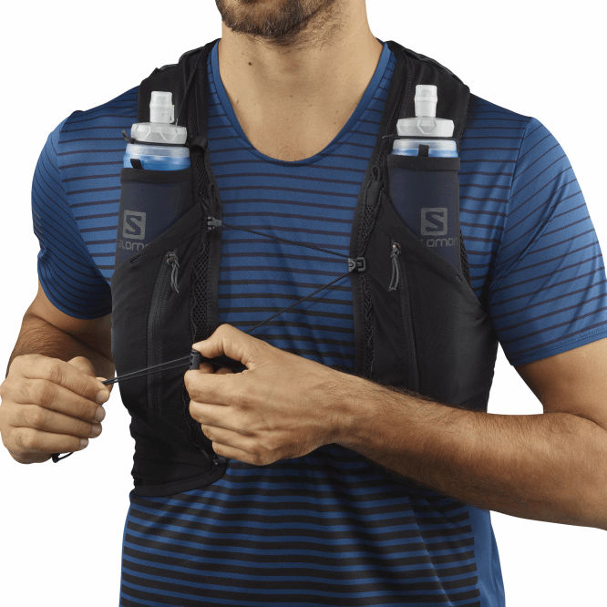 SalomonLF4H354 mataralı erkek koşu yeleği - adv skin 12 siyah