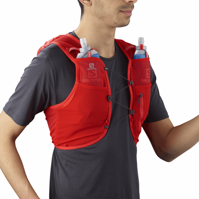 SalomonLF4H357 erkek koşu yeleği - adv hydra vest 8 ateşli kırmızı