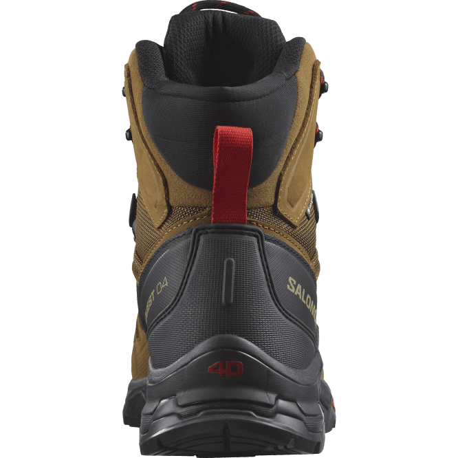 SalomonLF4H4 erkek deri yürüyüş botu - quest 4 gore-tex kauçuk/siyah/ateş kırmızısı