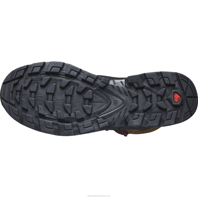 SalomonLF4H4 erkek deri yürüyüş botu - quest 4 gore-tex kauçuk/siyah/ateş kırmızısı