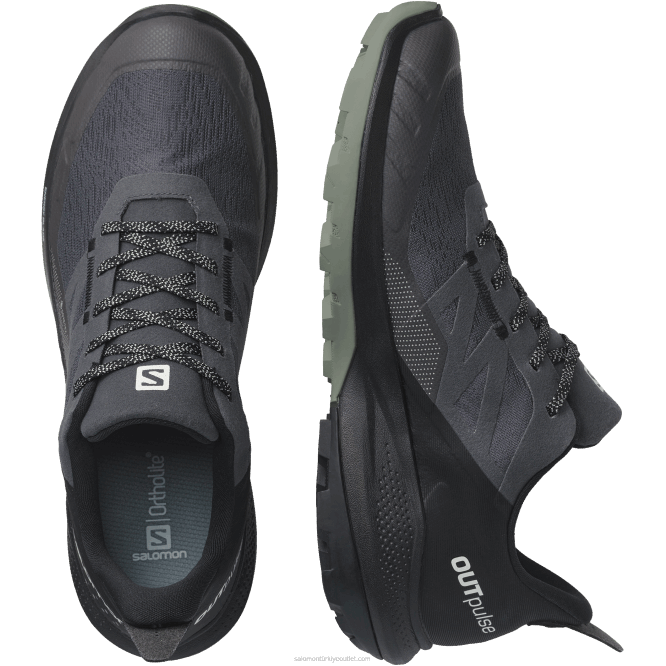 SalomonLF4H44 erkek yürüyüş ayakkabısı - outpulse gore-tex mıknatıs/siyah/dövme demir