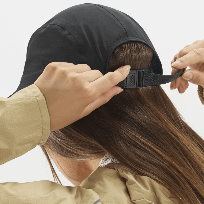 SalomonLF4H445 erkek şapkası - bonatti su geçirmez beş panel koyu siyah