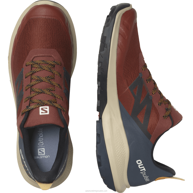 SalomonLF4H45 erkek yürüyüş ayakkabısı - outpulse gore-tex yanmış kına/hindistan mürekkebi/zerdeçal