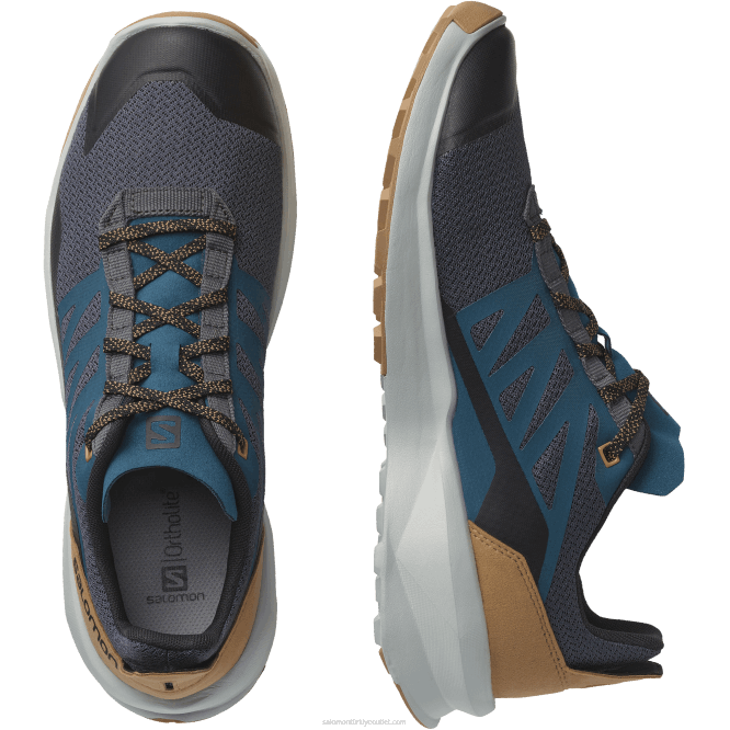 SalomonLF4H46 erkek yürüyüş ayakkabısı - devriye mıknatıs/inci mavisi/tütün kahvesi